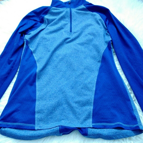 Champion Blue 1/4 Zip Pullover Long Sleeve Running Top Sz Small - Picture 3 of 6